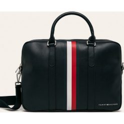Tommy Hilfiger - Torba na laptopa. Niebieskie torby męskie skórzane TOMMY HILFIGER, w paski, ze skóry ekologicznej. Za 749,90 zł.