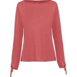 Shirt ze sznurowaniem bonprix rabarbarowy. Różowe koszulki damskie bonprix, bez wzorów, z dekoltem w serek, bez rękawów. Za 59,99 zł.