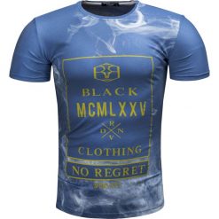 Koszulka męska t-shirt niebieski Recea. Niebieskie koszulki męskie Recea, s, z nadrukiem, z bawełny, bez kołnierzyka. Za 24,00 zł.