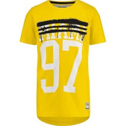 Koszulka "Hiasal" w kolorze żółtym. Żółte t-shirty chłopięce Vingino, z nadrukiem, z bawełny, bez rękawów. W wyprzedaży za 59,95 zł.