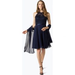 Luxuar Fashion - Damska sukienka koktajlowa z etolą, niebieski. Niebieskie sukienki damskie koktajlowe marki Luxuar Fashion, z haftami. Za 899,95 zł.