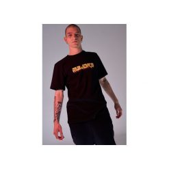 MAJORS TS. Czarne t-shirty damskie marki MAJORS, s, z nadrukiem, z bawełny, bez kołnierzyka. Za 120,00 zł.