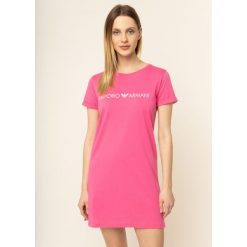 Sukienka plażowa Emporio Armani 262634 0P340 00073. Różowe sukienki damskie Emporio Armani, na plażę, m, bez wzorów, z bawełny, bez kołnierzyka, bez rękawów. W wyprzedaży za 249,00 zł.
