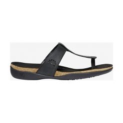 Keen Kaci Ana Japonki Czarny. Czarne klapki damskie Keen, w paski, ze skóry, bez obcasa. Za 430,95 zł.