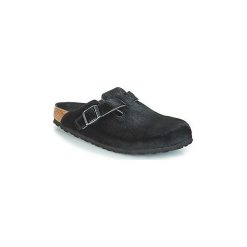 Chodaki Birkenstock BOSTON FUR. Czarne klapki damskie Birkenstock, bez wzorów, bez obcasa. Za 631,20 zł.