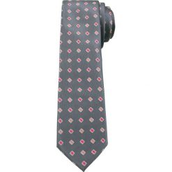 Szary Elegancki Krawat -Angelo di Monti- 6 cm, Męski, w Kolorowe Figury Geometryczne KRADM1501. Szare krawaty męskie w kolorowe wzory, eleganckie. Za 25,00 zł.