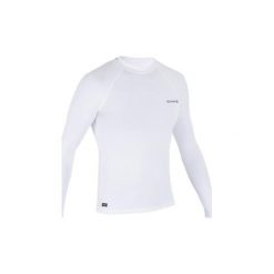 TOP UV surfing długi rękaw 100 męski. Białe buty sportowe męskie marki OLAIAN, z elastanu, bez zapięcia, na fitness i siłownię. Za 39,99 zł.
