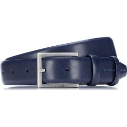Pasek męski. Niebieskie paski męskie Wittchen, w paski, ze skóry, eleganckie. W wyprzedaży za 119,90 zł.
