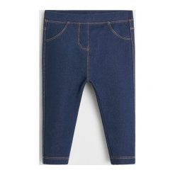Mango Kids - Legginsy dziecięce Marina 80-104 cm. Niebieskie spodnie dziewczęce Mango Kids, bez wzorów, z elastanu, marine. Za 35,90 zł.