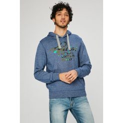 S. Oliver - Bluza. Niebieskie bluzy męskie marki S.Oliver, s, z nadrukiem, z bawełny, z kapturem. W wyprzedaży za 79,90 zł.