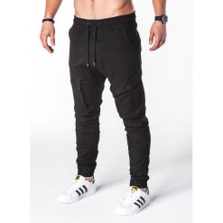 Joggery męskie: SPODNIE MĘSKIE JOGGERY P707 – CZARNE