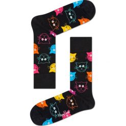 Happy Socks - Skarpetki Cat. Czarne skarpetki damskie marki Happy Socks, z elastanu. Za 39,90 zł.