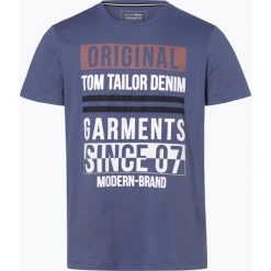 Tom Tailor Denim - T-shirt męski, niebieski. Niebieskie t-shirty męskie TOM TAILOR DENIM, s, z nadrukiem, z denimu, bez kołnierzyka. Za 39,95 zł.