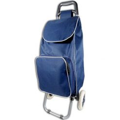 Shopper bag damskie: Torba w kolorze niebieskim na kółkach – 35 l