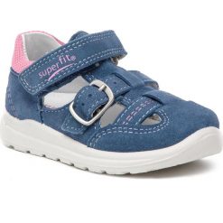 Sandały SUPERFIT - 4-00430-81 M Blau/Rosa. Niebieskie sandały dziewczęce Superfit, z zamszu, bez zapięcia. W wyprzedaży za 159,00 zł.