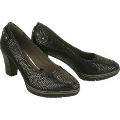 JANA 22403-27 black, czółenka damskie. Czarne czółenka damskie Jana, bez wzorów, ze skóry, bez obcasa, na obcasie. Za 279,90 zł.