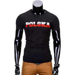 T-shirt męski z nadrukiem S812 - czarny. Czarne t-shirty męskie Ombre Clothing, s, z nadrukiem, bez kołnierzyka. Za 14,99 zł.