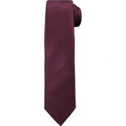 Burgundowy Elegancki Męski Krawat -ALTIES- w Granatowe Drobne Paski z Jodełką KRALTS0217. Czerwone krawaty męskie Alties, w paski, z tkaniny, eleganckie. Za 39,00 zł.