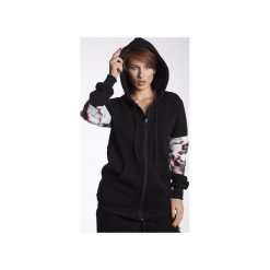 Zippered hoodie. Czarne bluzy damskie s, z nadrukiem. Za 287,10 zł.