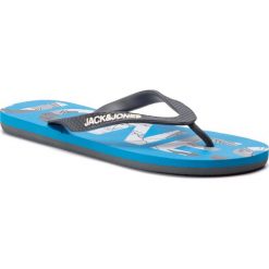 Japonki JACK&JONES - Jfwlogo 12150586 Blue Aster. Szare klapki męskie Jack&Jones, bez wzorów, z tworzywa sztucznego. Za 49,00 zł.