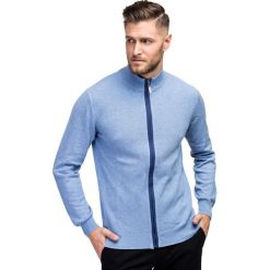 Sweter ABRAMO SWNR000191. Niebieskie swetry rozpinane męskie marki Giacomo Conti, m, z bawełny, polo. Za 229,00 zł.