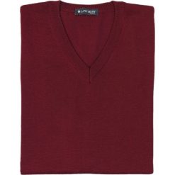 Bordowy bezrękawnik męski SW28. Czerwone swetry męskie Lanieri Fashion - swetry męskie, m, bez wzorów, z wełny, casualowe, bez kołnierzyka, bez kaptura. Za 125,10 zł.