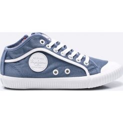 Pepe Jeans - Tenisówki. Niebieskie tenisówki damskie marki Pepe Jeans, z jeansu, na sznurówki. W wyprzedaży za 199,90 zł.