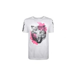 T-shirty z krótkim rękawem Roberto Cavalli HYX20T JE046. Białe t-shirty męskie Roberto Cavalli, xl, bez wzorów, bez kołnierzyka, krótkie. Za 219,00 zł.
