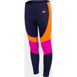 Legginsy sportowe dziewczęce (122-164) JLEG400 - multikolor. Legginsy dziewczęce 4F JUNIOR, bez wzorów, z dzianiny, sportowe. Za 69,99 zł.