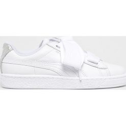 Puma - Buty Basket Heart Bio. Białe buty sportowe damskie Puma, bez wzorów, ze skóry, sportowe. W wyprzedaży za 239,90 zł.