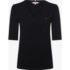 Tommy Hilfiger - Koszulka damska, niebieski. Niebieskie koszulki damskie TOMMY HILFIGER, s, bez wzorów, z dekoltem w serek. Za 199,95 zł.