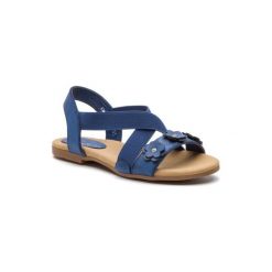 NELLI BLU CM170531-01. Niebieskie sandały dziewczęce Nelli Blu, ze skóry ekologicznej, bez zapięcia. Za 59,99 zł.