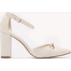 Czółenka: NA-KD Shoes Czółenka na średnim obcasie Horse Bite – Beige