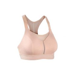 Stanik Do Biegania Comfort Jasnoróżowy. Pomarańczowe biustonosze sportowe damskie KALENJI, xs, bez wzorów, z elastanu, do biegania. Za 69,99 zł.