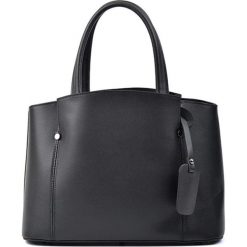 Torebki klasyczne damskie: Skórzana torebka w kolorze czarnym – (S)35 x (W)26 x (G)15 cm
