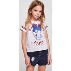 Mango Kids - Top dziecięcy Daisyra 110-164 cm. Szare bluzki dziewczęce marki Mango Kids, z nadrukiem, z bawełny, z okrągłym kołnierzem. Za 59,90 zł.