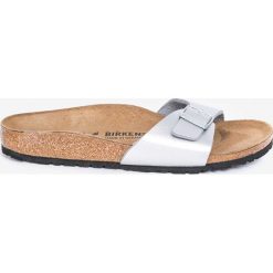 Birkenstock - Klapki Madrid Bs. Szare klapki damskie Birkenstock, bez wzorów, ze skóry, bez obcasa. W wyprzedaży za 179,90 zł.