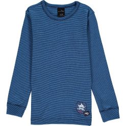 Koszulka w kolorze niebiesko-czarnym. Niebieskie t-shirty chłopięce Schiesser Boys, w paski, z bawełny, bez rękawów. W wyprzedaży za 35,95 zł.