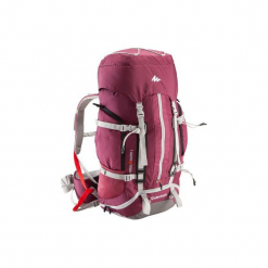 Plecak trekkingowy Easyfit 50 l damski. Fioletowe plecaki damskie QUECHUA, z materiału. Za 299,99 zł.