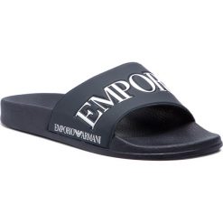 Klapki EMPORIO ARMANI - X4P094 XL792 A138 Night/White. Niebieskie klapki męskie Emporio Armani, bez wzorów, z tworzywa sztucznego. Za 259,00 zł.