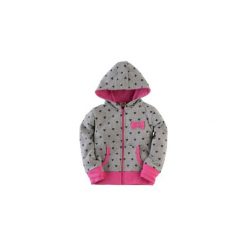 Bluzy dziewczęce: bluza rozpinana dziewczęca z kieszeniami, ze ściągaczami, z kapturem, rozpinana