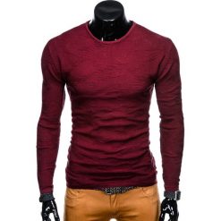 SWETER MĘSKI E115 - BORDOWY. Czerwone swetry klasyczne męskie marki Inny, m, z bawełny. Za 39,00 zł.