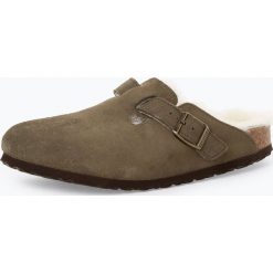 Birkenstock - Sandały damskie ze skóry – Boston Fur, zielony. Sandały damskie Birkenstock. Za 349,95 zł.