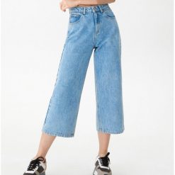 Denimowe spodnie culotte - Niebieski. Niebieskie spodnie damskie House, z jeansu. Za 89,99 zł.