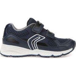Geox - Buty dziecięce. Niebieskie trampki chłopięce Geox, bez wzorów, z gumy, sportowe, z okrągłym noskiem, bez zapięcia. W wyprzedaży za 199,90 zł.