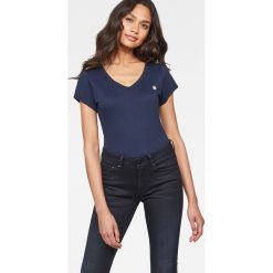 G-Star Raw - Top. Niebieskie bluzki damskie G-Star RAW, s, bez wzorów, z bawełny, retro, bez kołnierzyka, z krótkim rękawem. W wyprzedaży za 69,90 zł.