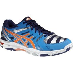 Buty do siatkówki asics Gel-Beyond 4 B404N-4130. Niebieskie buty sportowe męskie Asics, ze skóry, bez zapięcia, do biegania. W wyprzedaży za 299,00 zł.