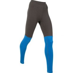 Legginsy sportowe, długie, Level 1 bonprix antracytowy melanż - lazurowy. Szare spodnie damskie bonprix, w paski, na fitness i siłownię. Za 37,99 zł.