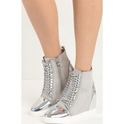 Szare Sneakersy Dino. Szare sneakersy damskie marki Born2be. Za 44,99 zł.