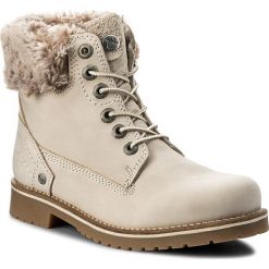 Trapery WRANGLER - Creek Alaska WL172507 Cream 182. Brązowe trapery damskie Wrangler, ze skóry. W wyprzedaży za 289,00 zł.